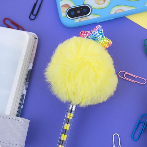 Ручка "Pom Pom" (желтая со звездой)