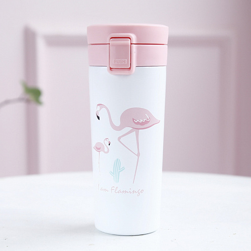 Термостакан "Фламинго и кактус"