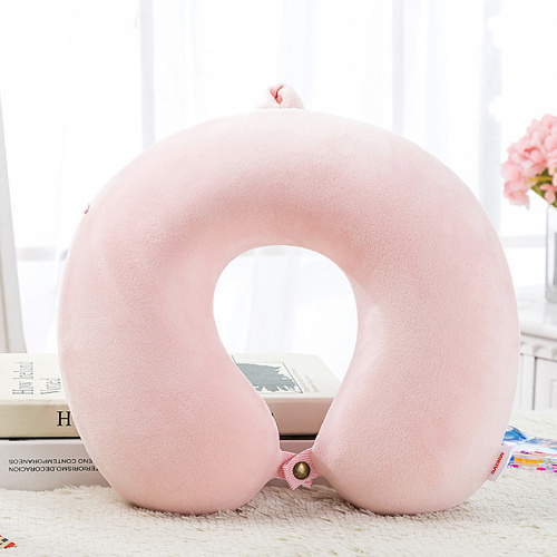 Подушка для путешествий "Однотонная", Memory Foam (розовая)