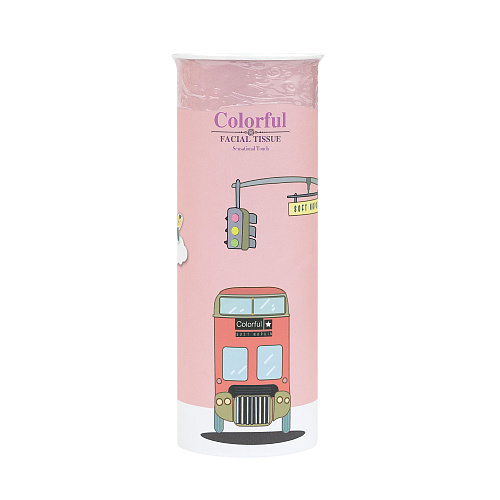 Салфетки-платочки с принтом в тубусе "Journey" (розовый)