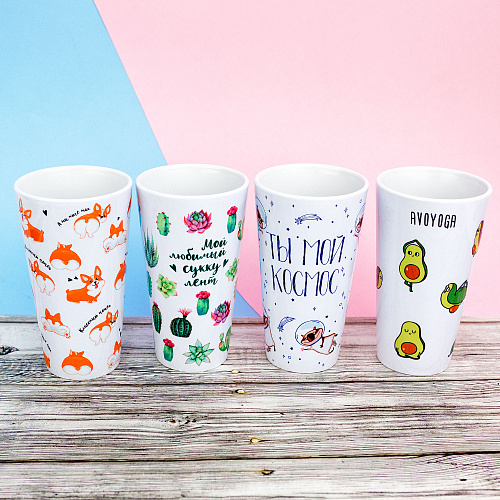 Кружка большая "Авокадо и йога"