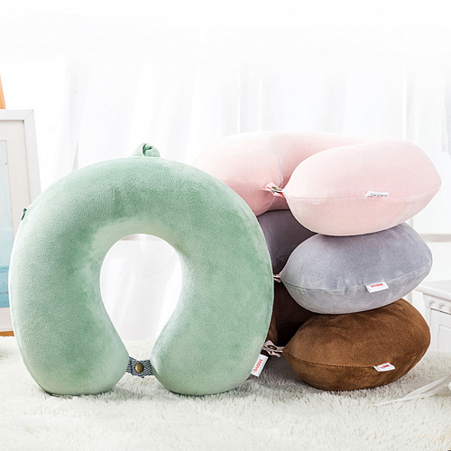 Подушка для путешествий "Однотонная", Memory Foam (зеленая)