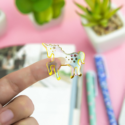 Наклейки "Gold unicorns ver.1" (светлая акварель)
