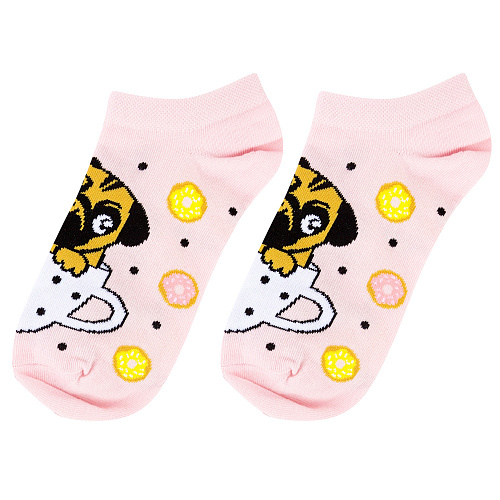 Носки короткие "Чашка и мопс", разм.35-39