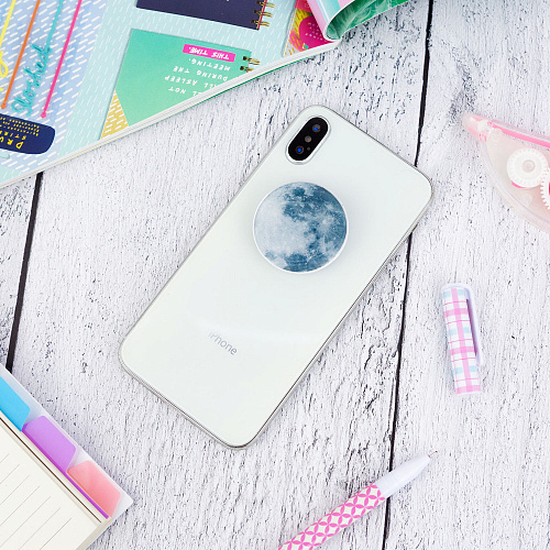 Держатель для телефона/попсокет "Планета" серая