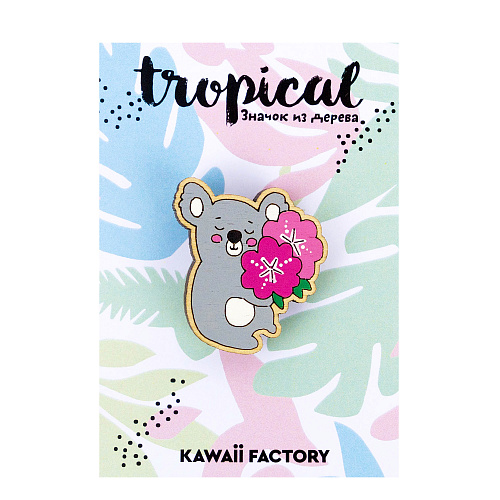 Значок "Коала и цветы"