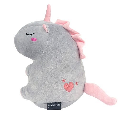 Игрушка-подушка "Единорог с сердечком" (серый)