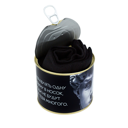 Носки в банке "Давид советует" (мужские, черные)