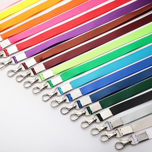 Лента для бейджей с карабином (голубой)