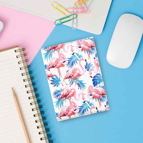 Обложка для паспорта "Фламинго" (кожа)