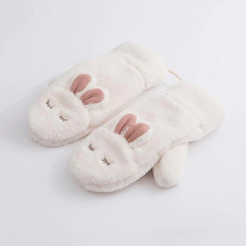 Варежки "Кролики" (белые)