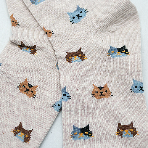 Носки "Коты" (бежевые)