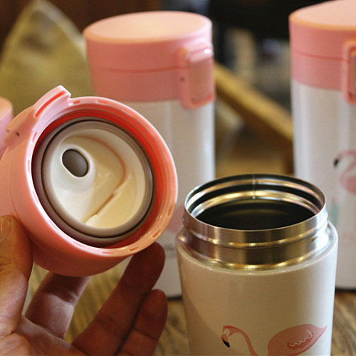 Термостакан "Фламинго и кактус"