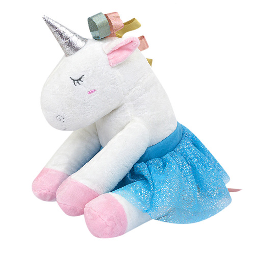 Игрушка-подушка "Единорожка в юбочке" (голубой)