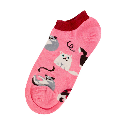 Носки короткие "Кот с клубком"