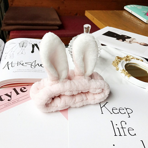 Повязка на голову "Ушки зайки" (розовый)