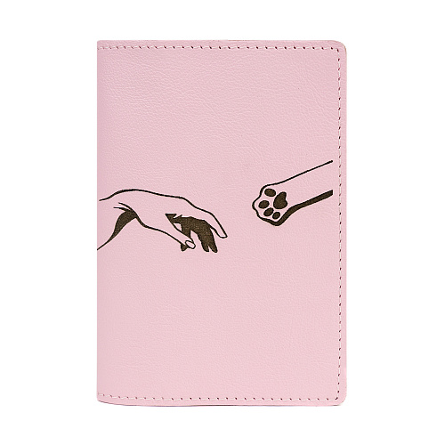 Обложка для паспорта "Рука и лапка" (кожа)