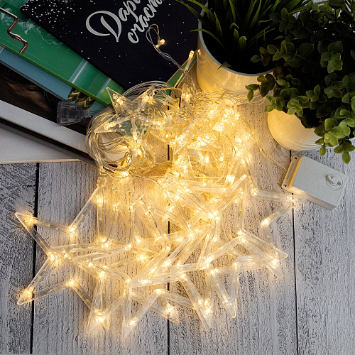 Гирлянда "Звездопад" 2,5м, (6 больших и 6 маленьких) 220V 