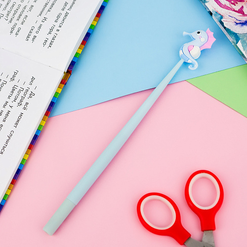 Ручка "Морской конек" голубой с розовым