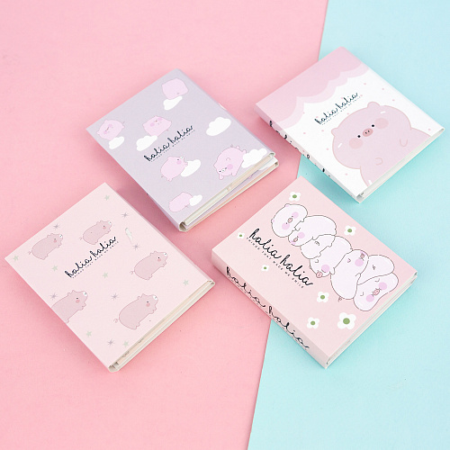 Набор стикеров "Cutie pig" (бежевые на розовом)