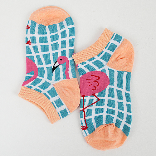 Носки короткие "Фламинго" (в клетку)