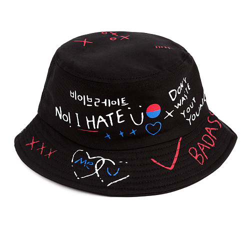 Панама "Надписи" (черная)