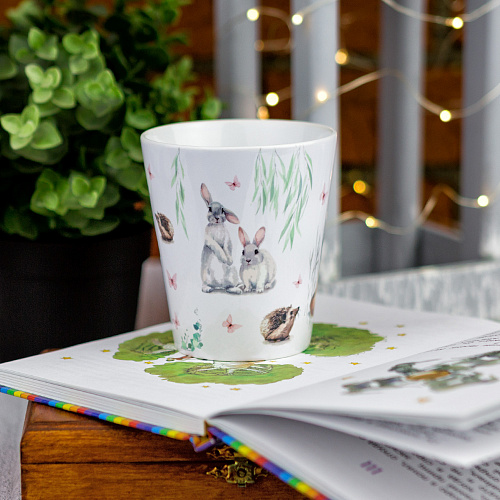 Кружка латте малая "Милые звери"