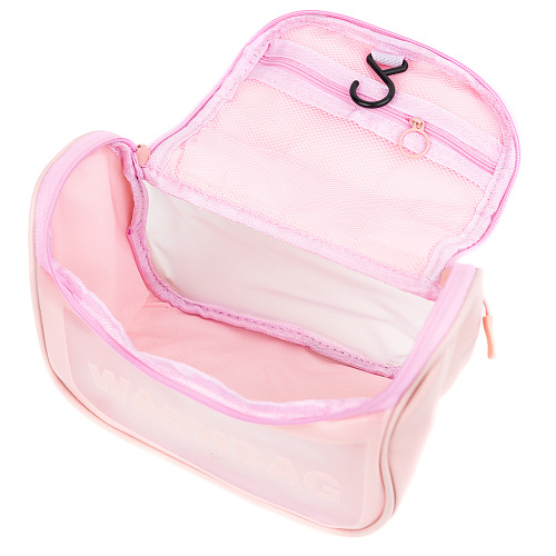 Косметичка дорожная "Washbag" с клапаном розовая