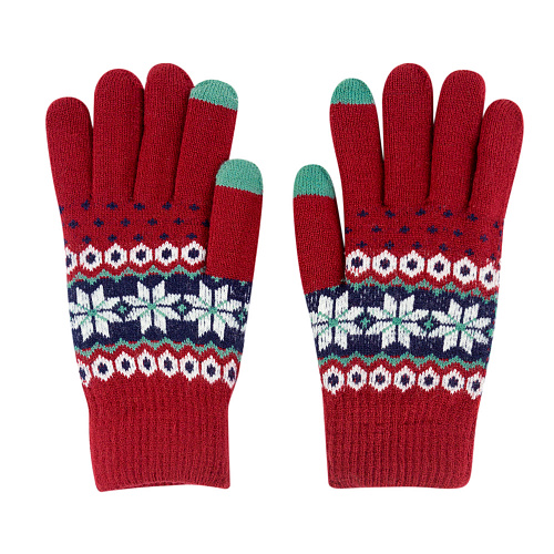 Перчатки сенсорные "Норвежские", красные