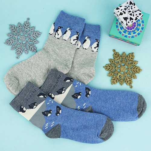 Носки "Пингвины и океан" (2 пары)