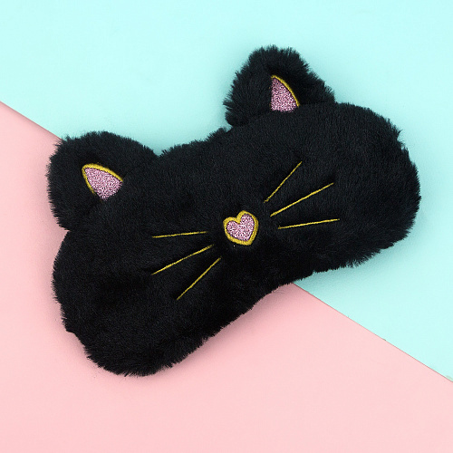 Маска для сна "Пушистый кот" (черный)