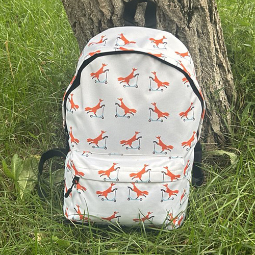 Рюкзак "Лисичка на самокате" (бежевый)