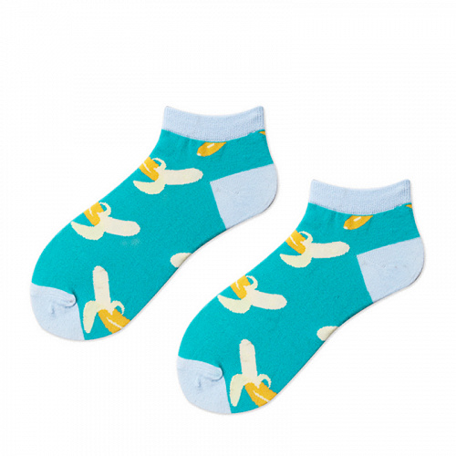 Носки короткие "Бананы" (бирюзовые)