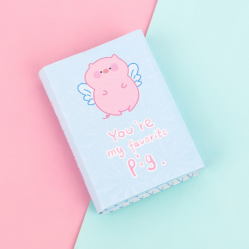 Набор стикеров "Cutie pig small" (голубой)