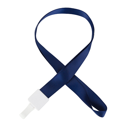 Шнурок для бейджей с пластиковым карабином (синий)