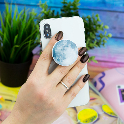 Держатель для телефона/попсокет "Планета" серая