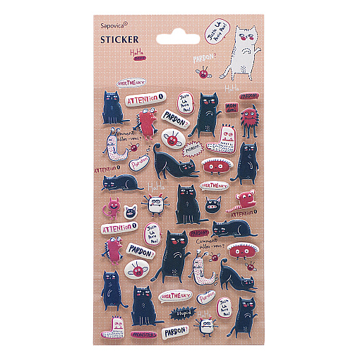 Наклейки "Кот" (розовые)