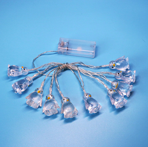 Гирлянда "Пингвины" (теплый белый), LED, батарейка