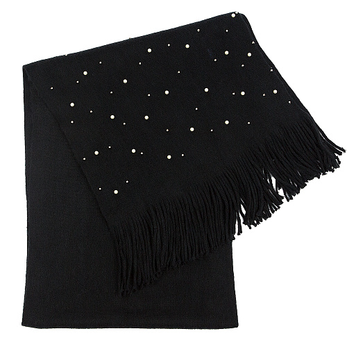 Шарф с бусинами (черный)