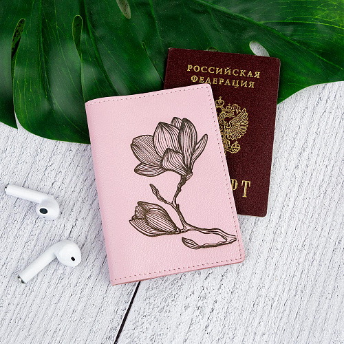Обложка для паспорта "Магнолия" (кожа)