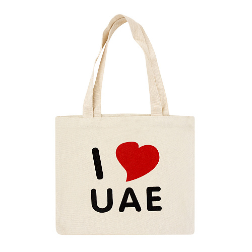 Эко-сумка шоппер с принтом "UAE" (белая)