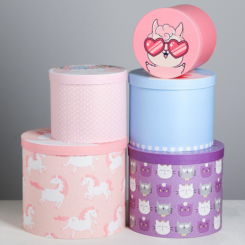 Подарочная коробка «Зверята», 19,5 × 22 см (единороги)