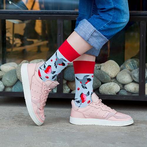 Носки "Снегири", разм.35-39