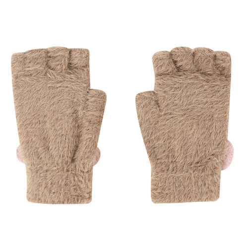 Варежки пушистые медведи (коричневые)