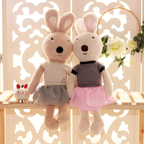 Игрушка-подушка "Зайка в серой юбочке" 45см