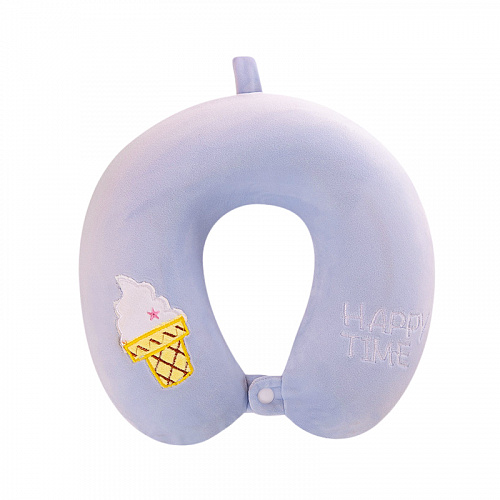 Подушка для путешествий "Мороженое", Memory Foam (голубая)