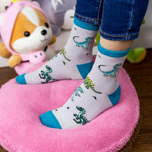 Носки детские "Динозавры", разм.20-22 (7-9 лет)
