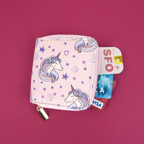 Кошелек на молнии "Purple unicorns"