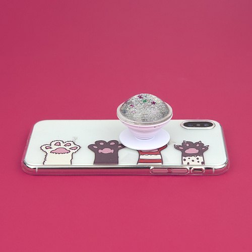 Держатель для телефона/попсокет "Glitter" (белый)