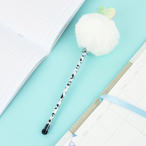 Ручка "Pom Pom" (белая с сердечком)